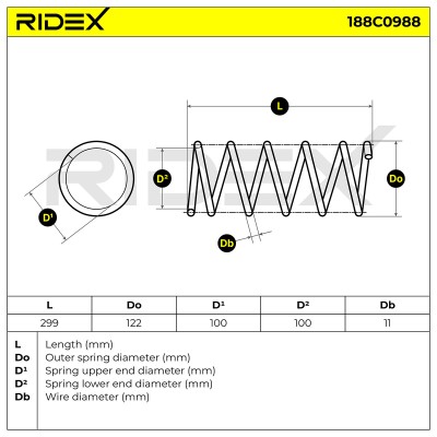 Suspension Spring RIDEX 188C0988 188C0988 - photo 4