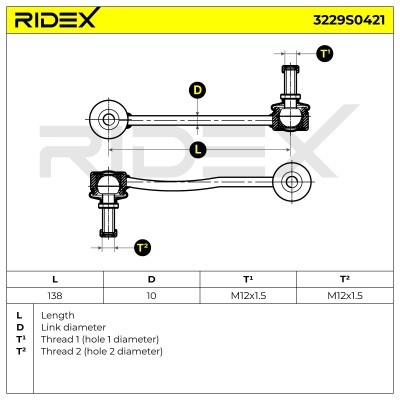 Stabilizer Link RIDEX 3229S0421 3229S0421 - photo 5