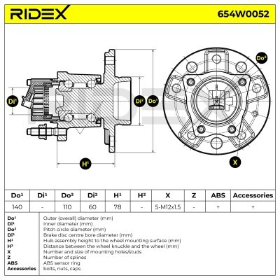 Wheel Bearing RIDEX 654W0052 654W0052 - photo 2