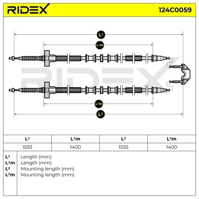 Cable Pull, Parking Brake RIDEX 124C0059 124C0059 - photo 6