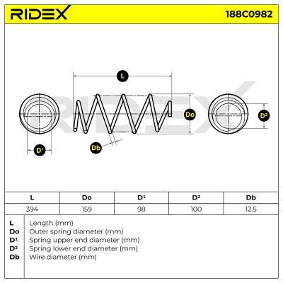 Suspension Spring RIDEX 188C0982 188C0982 - photo 5