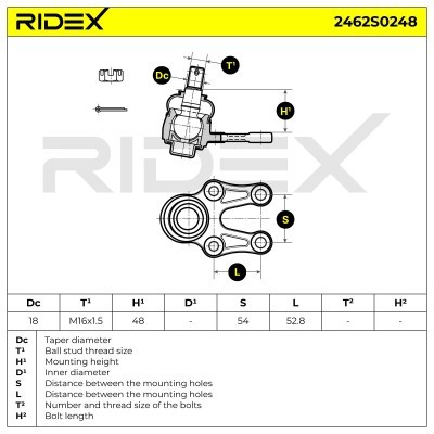 Ball Joint RIDEX 2462S0248 2462S0248 - photo 7