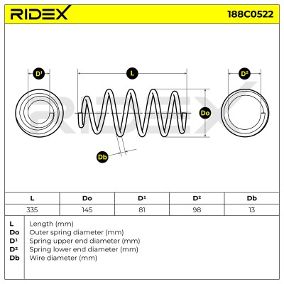 Suspension Spring RIDEX 188C0522 188C0522 - photo 5