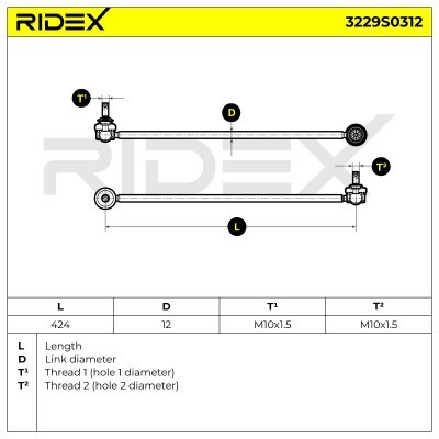Stabilizer Link RIDEX 3229S0312 3229S0312 - photo 5