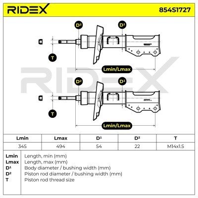 Shock Absorber RIDEX 854S1727 854S1727 - photo 7