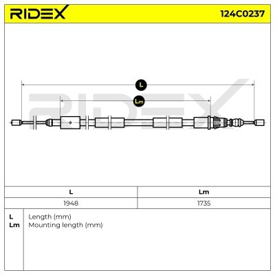 Cable Pull, Parking Brake RIDEX 124C0237 124C0237 - photo 12