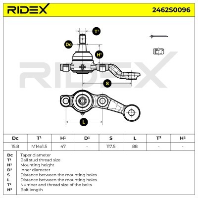 Ball Joint RIDEX 2462S0096 2462S0096 - photo 5