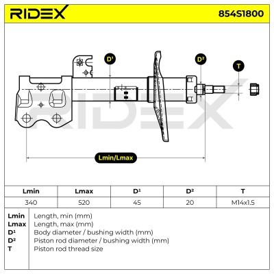 Shock Absorber RIDEX 854S1800 854S1800 - photo 6