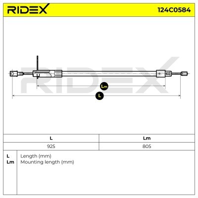 Cable Pull, Parking Brake RIDEX 124C0584 124C0584 - photo 6