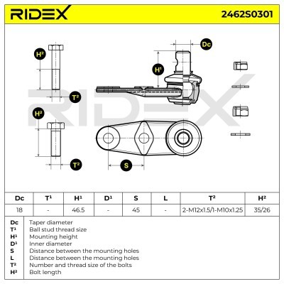 Ball Joint RIDEX 2462S0301 2462S0301 - photo 8