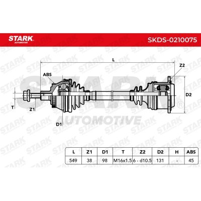 Drive Shaft Stark SKDS-0210075 SKDS-0210075 - photo 6