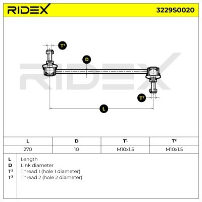 Stabilizer Link RIDEX 3229S0020 3229S0020 - photo 3