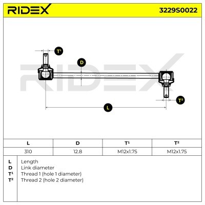 Stabilizer Link RIDEX 3229S0022 3229S0022 - photo 7