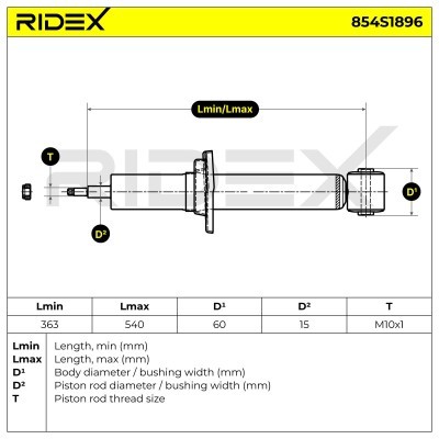 Shock Absorber RIDEX 854S1896 854S1896 - photo 6