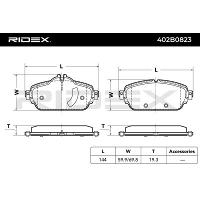 Brake Pads Set RIDEX 402B0823 402B0823 - photo 3