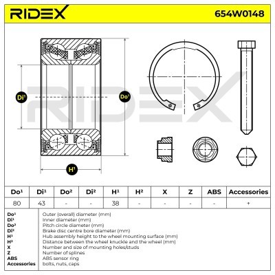 Wheel Bearing RIDEX 654W0148 654W0148 - photo 4