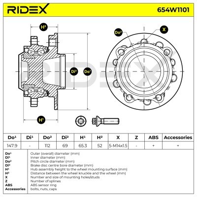 Wheel Bearing RIDEX 654W1101 654W1101 - photo 7