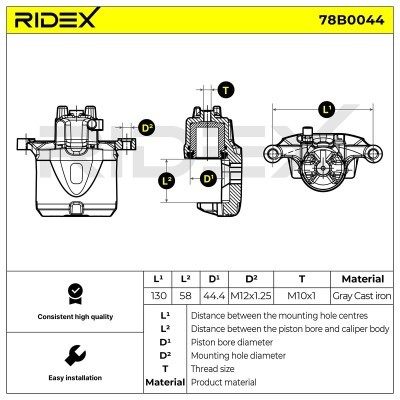 Brake Caliper RIDEX 78B0044 78B0044 - photo 5