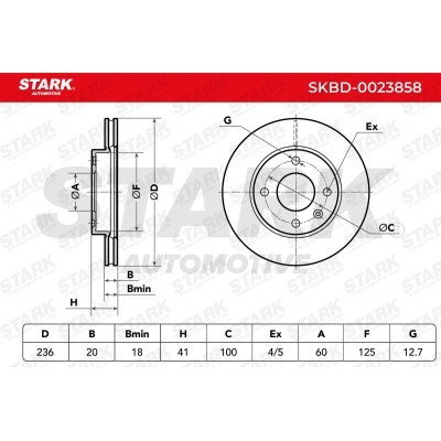 Brake Disc Stark SKBD-0023858 SKBD-0023858 - photo 2