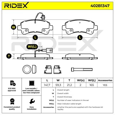Brake Pads Set RIDEX 402B1347 402B1347 - photo 8