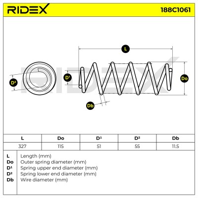 Suspension Spring RIDEX 188C1061 188C1061 - photo 5