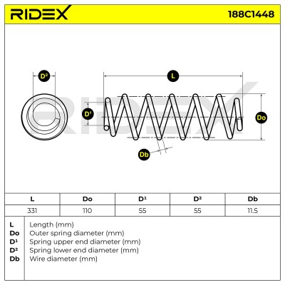 Suspension Spring RIDEX 188C1448 188C1448 - photo 4
