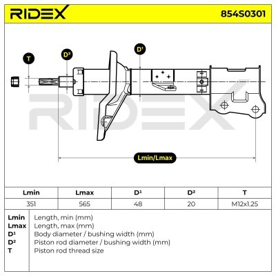 Shock Absorber RIDEX 854S0301 854S0301 - photo 8