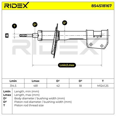 Shock Absorber RIDEX 854S18167 854S18167 - photo 7