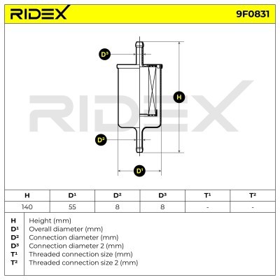 Fuel Filter RIDEX 9F0831 9F0831 - photo 7