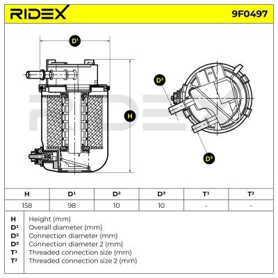 Fuel Filter RIDEX 9F0497 9F0497 - photo 6