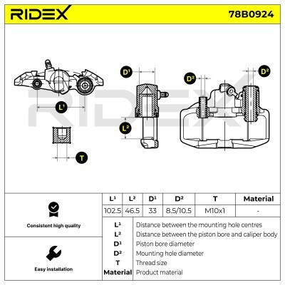 Brake Caliper RIDEX 78B0924 78B0924 - photo 7