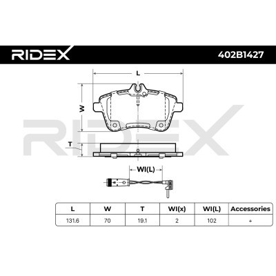 Brake Pads Set RIDEX 402B1427 402B1427 - photo 7