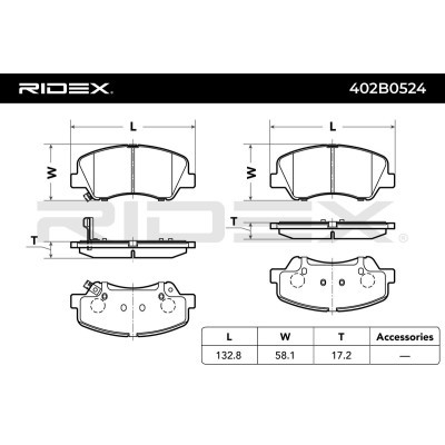 Brake Pads Set RIDEX 402B0524 402B0524 - photo 3