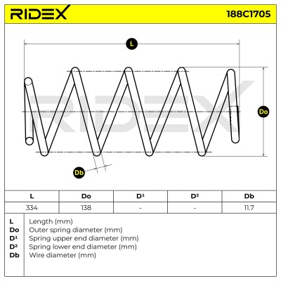 Suspension Spring RIDEX 188C1705 188C1705 - photo 4