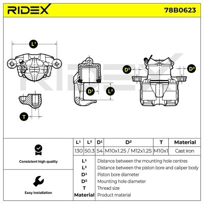 Brake Caliper RIDEX 78B0623 78B0623 - photo 7