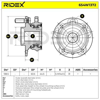 Wheel Bearing RIDEX 654W1372 654W1372 - photo 7