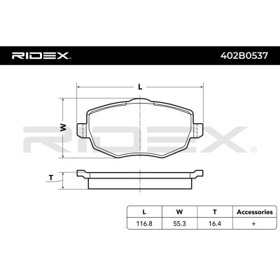 Brake Pads Set RIDEX 402B0537 402B0537 - photo 7