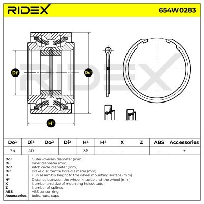 Wheel Bearing RIDEX 654W0283 654W0283 - photo 6