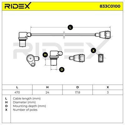 Crankshaft Pulse Sensor RIDEX 833C0100 833C0100 - photo 6
