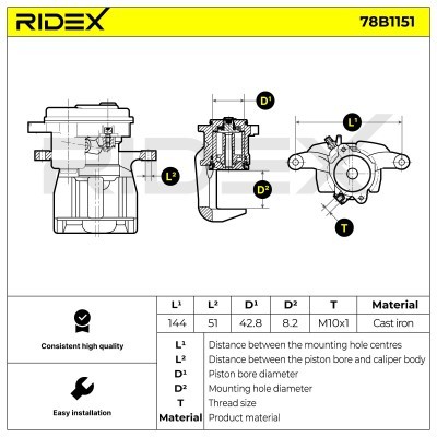 Brake Caliper RIDEX 78B1151 78B1151 - photo 5