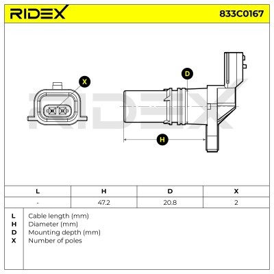 Crankshaft Pulse Sensor RIDEX 833C0167 833C0167 - photo 6
