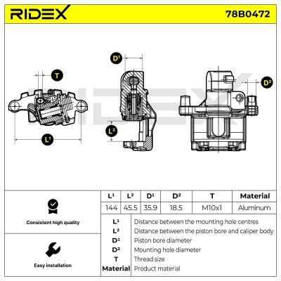 Brake Caliper RIDEX 78B0472 78B0472 - photo 6