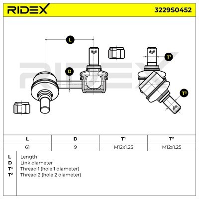 Stabilizer Link RIDEX 3229S0452 3229S0452 - photo 5