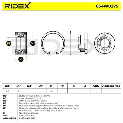 Wheel Bearing RIDEX 654W0275 654W0275 - photo 3