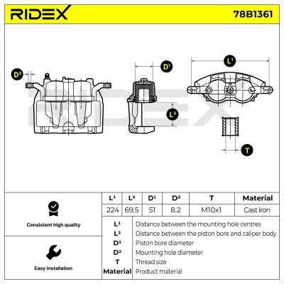 Brake Caliper RIDEX 78B1361 78B1361 - photo 7