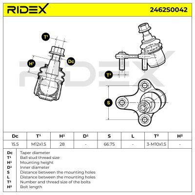 Ball Joint RIDEX 2462S0042 2462S0042 - photo 6