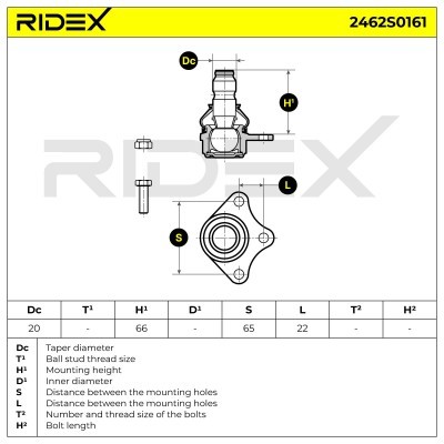 Ball Joint RIDEX 2462S0161 2462S0161 - photo 7