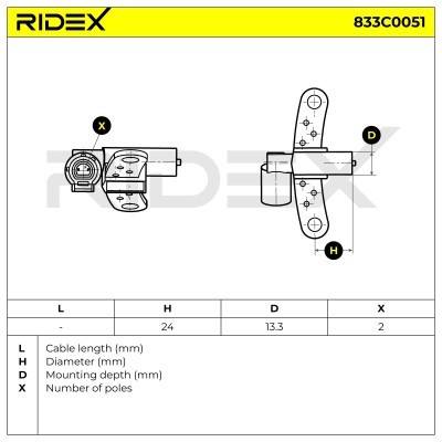 Crankshaft Pulse Sensor RIDEX 833C0051 833C0051 - photo 6