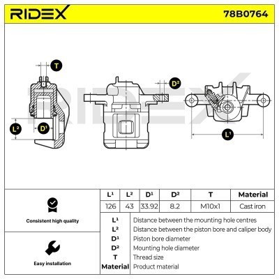 Brake Caliper RIDEX 78B0764 78B0764 - photo 6