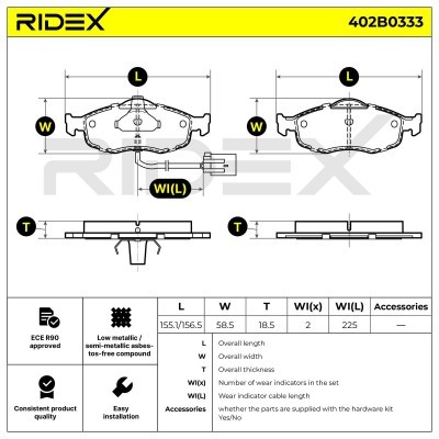 Brake Pads Set RIDEX 402B0333 402B0333 - photo 6